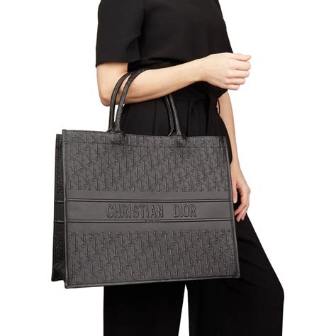 dior book tote black leather